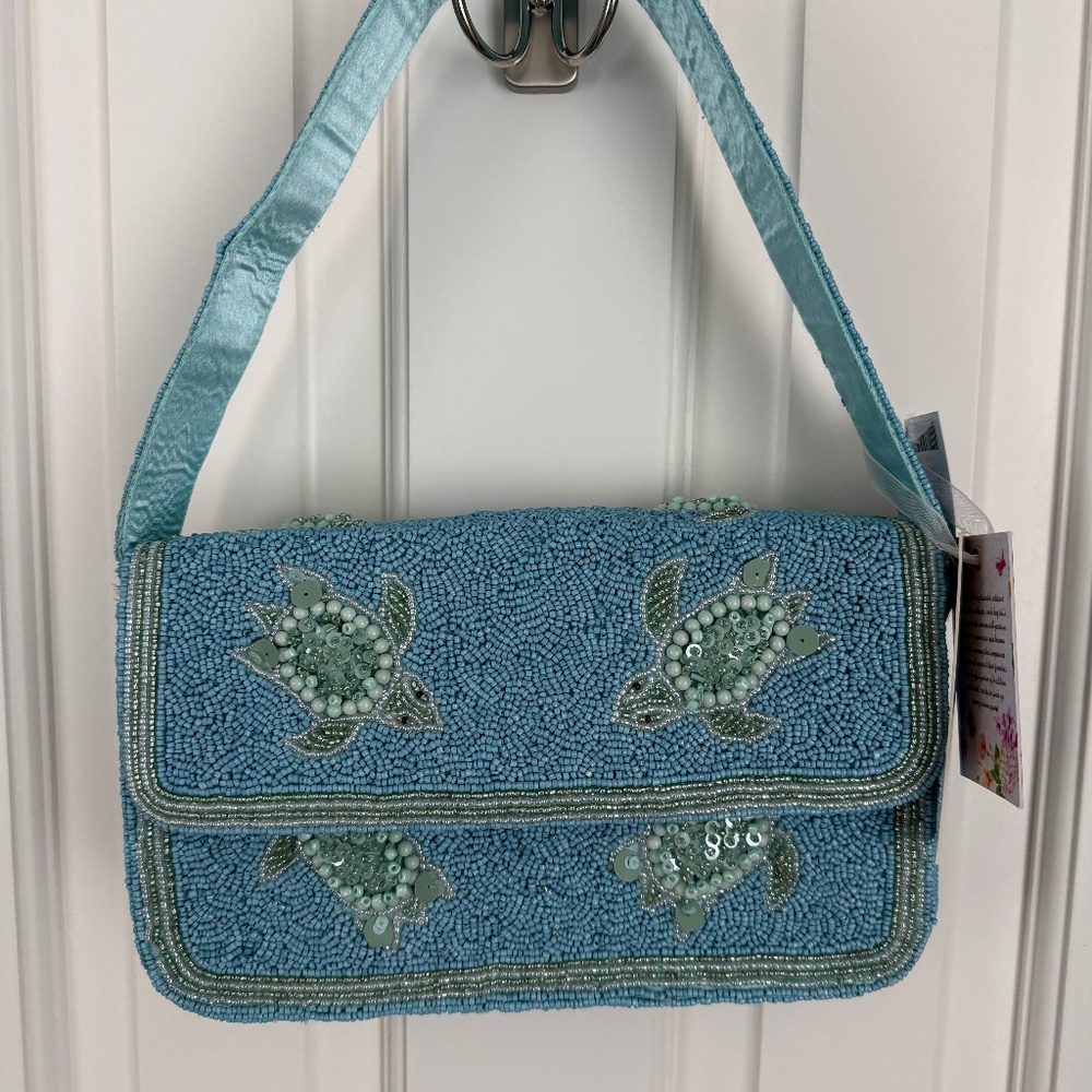 Viral beaded turtle shoulder bag